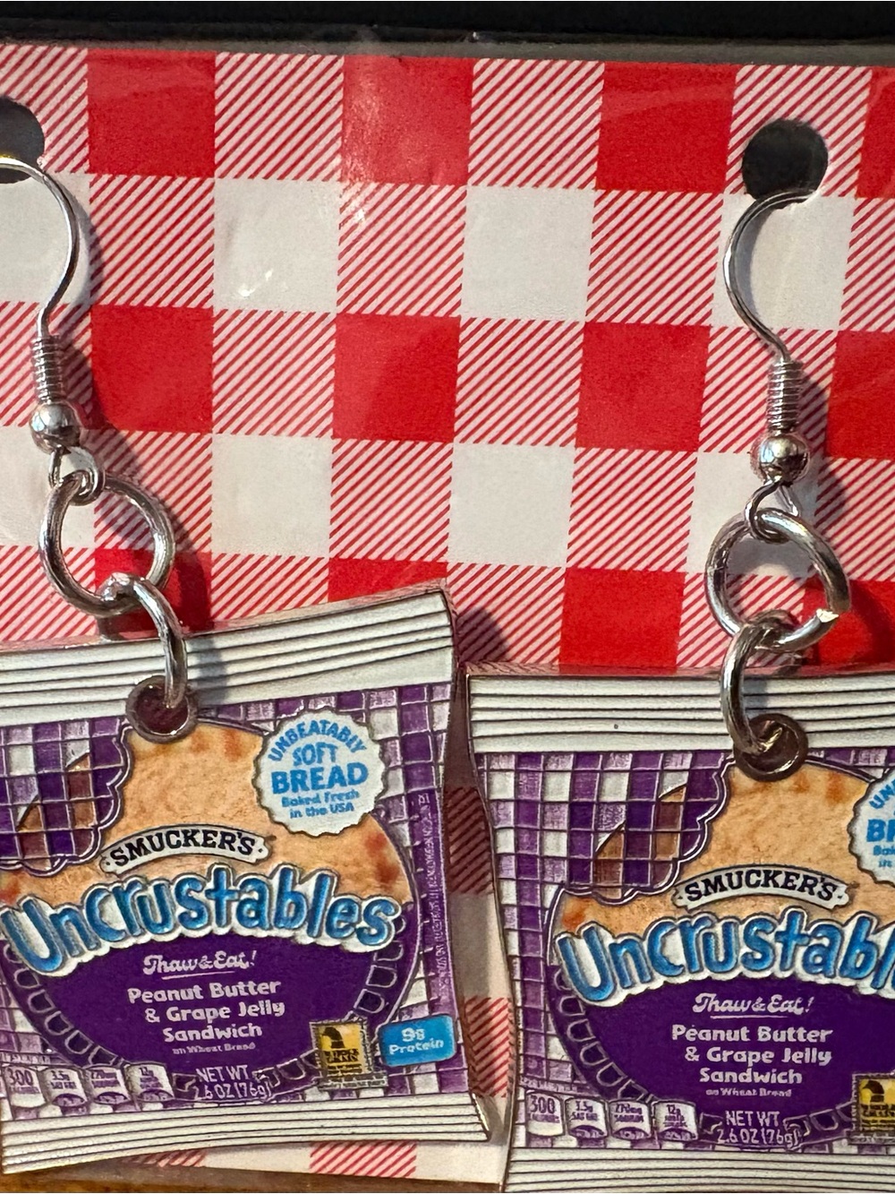 Smucker’s Uncrustables PB&J Novelty Dangle Earrings